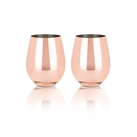 Copper Stemless Wine Glasses by Viski