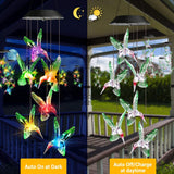 Outdoor solar wind chime light Hummingbird wind chime garden light SP