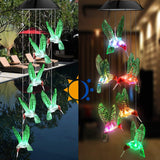 Outdoor solar wind chime light Hummingbird wind chime garden light SP