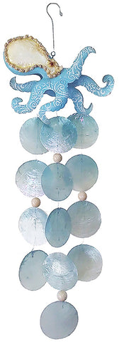 Metal & Capiz Octopus Nautical Wind Chime 8"