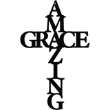 Amazing Grace Cross - Metal Wall Art