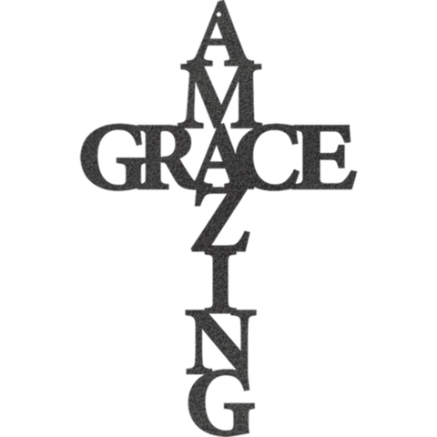Amazing Grace Cross - Metal Wall Art