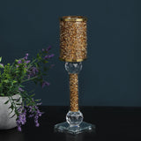 Ambrose Exquisite Candle Holder in Gift Box, Gold Crushed Diamonds