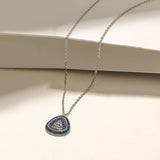 STERLING SILVER EVIL EYE CHARM PENDANT NECKLACE