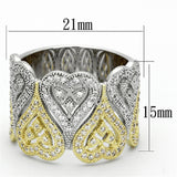 TS126 - Gold+Rhodium 925 Sterling Silver Ring with AAA Grade CZ