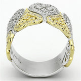 TS126 - Gold+Rhodium 925 Sterling Silver Ring with AAA Grade CZ