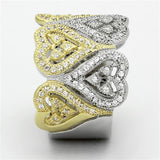 TS126 - Gold+Rhodium 925 Sterling Silver Ring with AAA Grade CZ