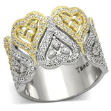 TS126 - Gold+Rhodium 925 Sterling Silver Ring with AAA Grade CZ