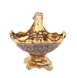 Ambrose Gold Plated Crystal Embellished Ceramic Fruit Platter (12.25