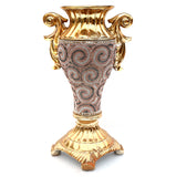Ambrose Gold Plated Crystal Embellished Ceramic Vase (8.5 In. x 7.5