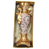 Ambrose Gold Plated Crystal Embellished Ceramic Candlestick Holder (6
