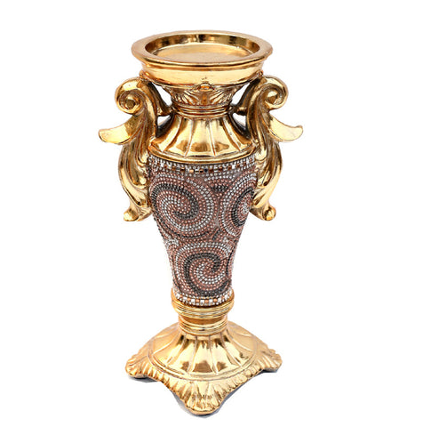 Ambrose Gold Plated Crystal Embellished Ceramic Vase (5.5 In. x 4 In.