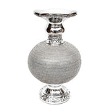 Ambrose Chrome Plated Crystal Embellished Ceramic Vase (8 In. x 8 In.