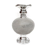 Ambrose Chrome Plated Crystal Embellished Ceramic Vase (8 In. x 8 In.