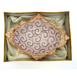 Ambrose Gold Plated Crystal Embellished Floral Ceramic Plate (16.5 In.