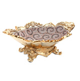 Ambrose Gold Plated Crystal Embellished Floral Ceramic Plate (16.5 In.