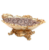 Ambrose Gold Plated Crystal Embellished Floral Ceramic Plate (16.5 In.