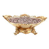 Ambrose Gold Plated Crystal Embellished Floral Ceramic Plate (16.5 In.