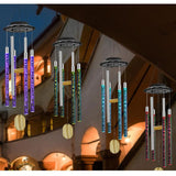 Solar Powered Musical Wind Chime Colorful Bubble Column Garden Decor