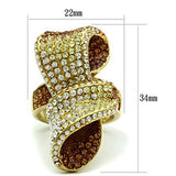 GL307 - IP Gold(Ion Plating) Brass Ring with Top Grade Crystal