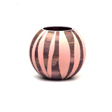 Handpainted Glass Vase for Flowers | Painted Glass Round Bubble Vase |