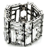 LO1135 - Antique Silver Brass Bracelet with Synthetic Synthetic Glass